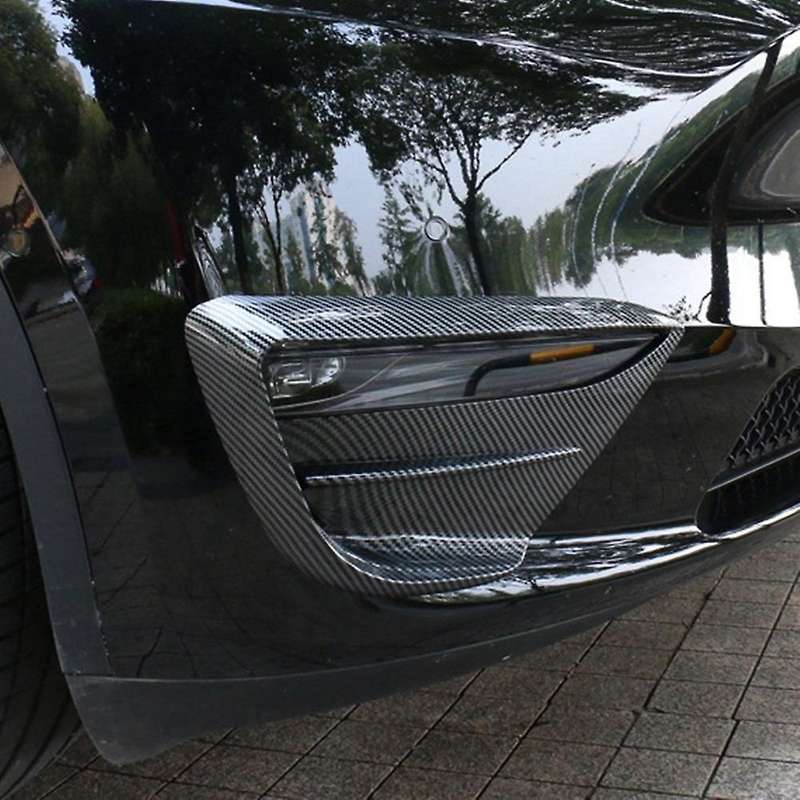2Pcs Car Front Blade Trim Light Eyebrow Wind Knife Bumper Cover Sticker Fit for Model Y Bright Black