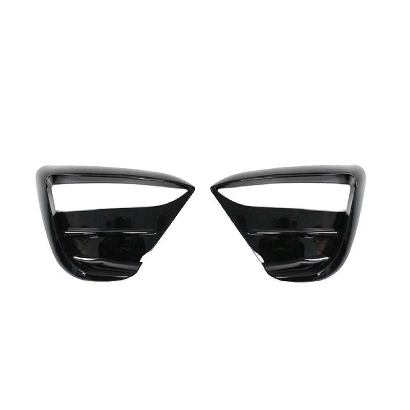 2Pcs Car Front Blade Trim Light Eyebrow Wind Knife Bumper Cover Sticker Fit for Model Y Bright Black