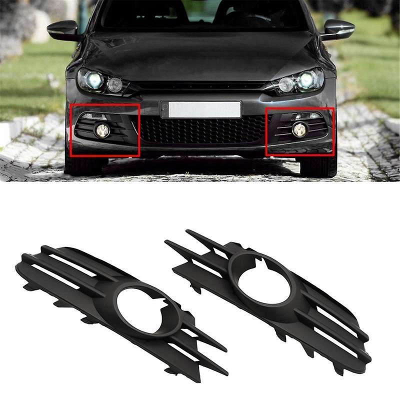 2pcs Car Front Bumper Fog Light Mesh Grille Fog Lamp Cover for 2009-2014 1k8853665 1k8853666