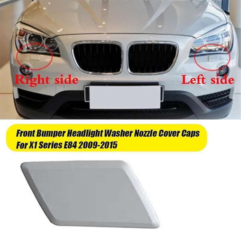 2Pcs Car Front Bumper Headlight Washer Nozzle Cover for X1 Series E84 2009-2015 51117347666 51117347