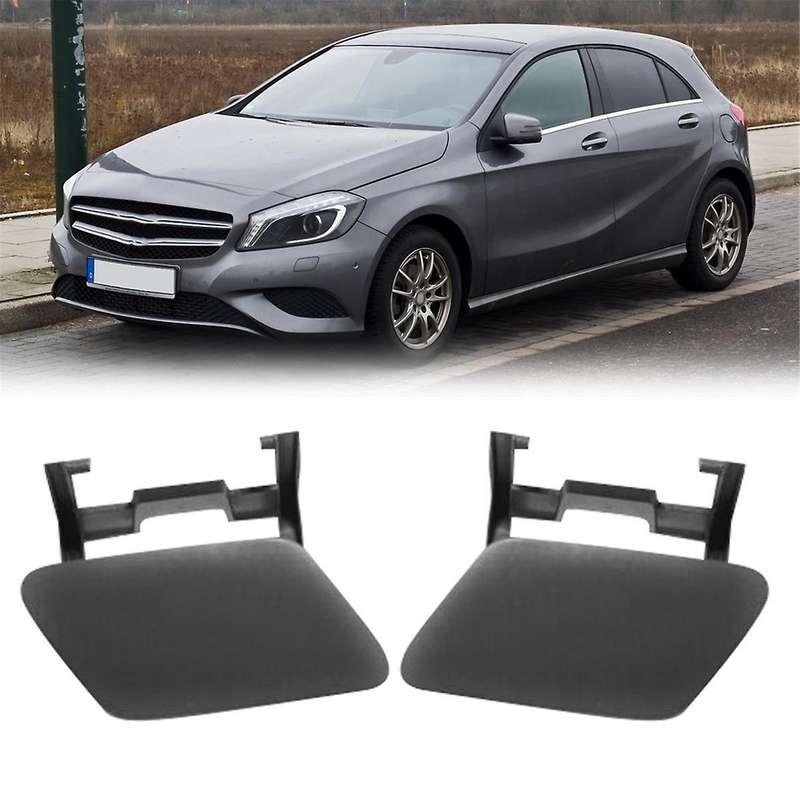 2PCS Car Front Bumper Headlight Washer Spray Nozzle Cover for A Class W176 12-17 1768850123 17688502