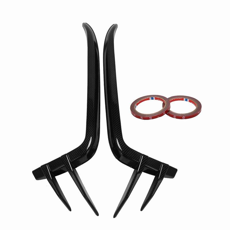 2Pcs Car Front Bumper Splitters Side Wind Knife Fog Lamp Eyebrow for 10Th 2019-2020,Carbon fiber pat