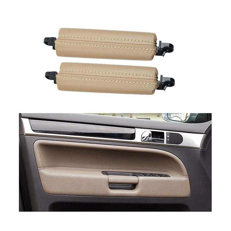 2pcs Car Front Door Handle Pull Trim Pu Leather 7l6867161 for 2003-2010 Side Door Handle Inner Lhd R
