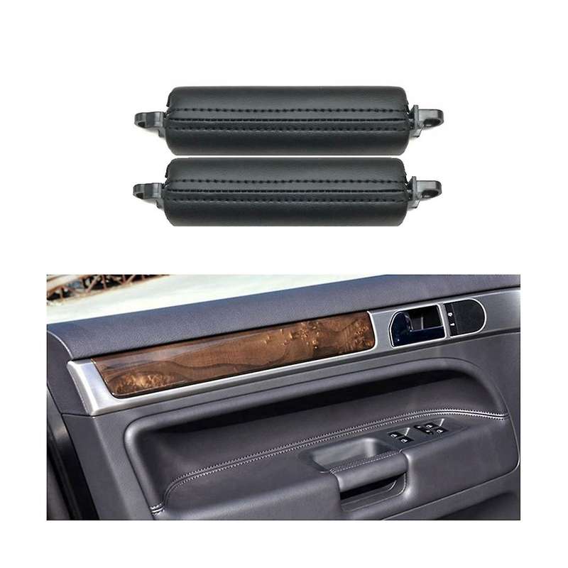 2pcs Car Front Door Handle Pull Trim Pu Leather 7l6867161 for 2003-2010 Side Door Handle Inner Lhd R