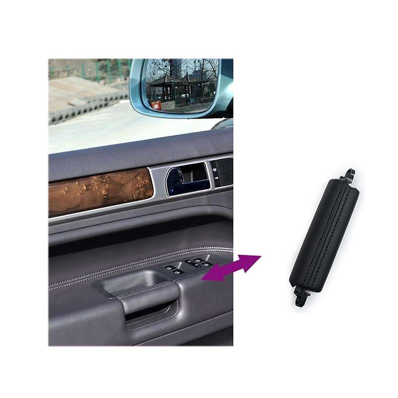 2pcs Car Front Door Handle Pull Trim Pu Leather 7l6867161 for 2003-2010 Side Door Handle Inner Lhd R