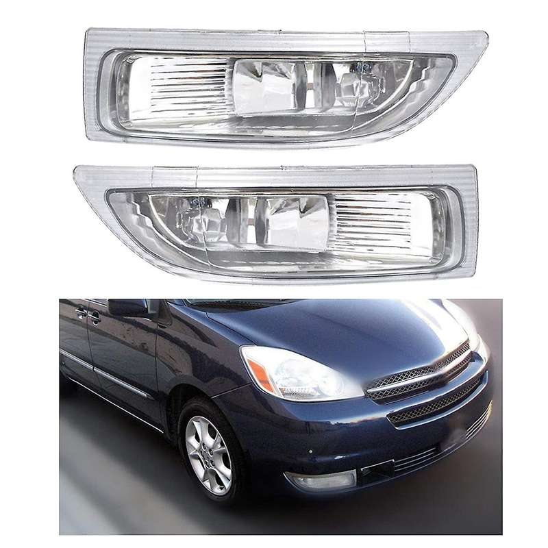 2Pcs Car Front Fog Lamp Clear Lens for SIENNA 2004 2005 81220-AE010 81210AE010