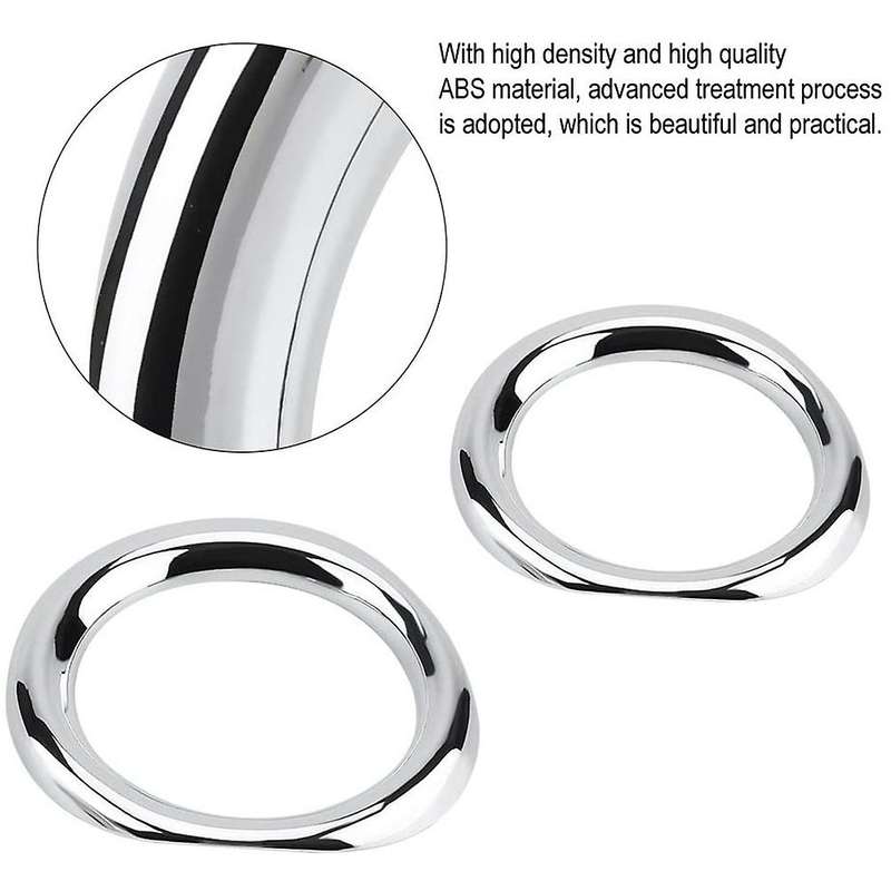 2Pcs Car Front Fog Lamp Light Cover Decoration Ring Trim for C- 2016-2020 LHD Accessories, Silver