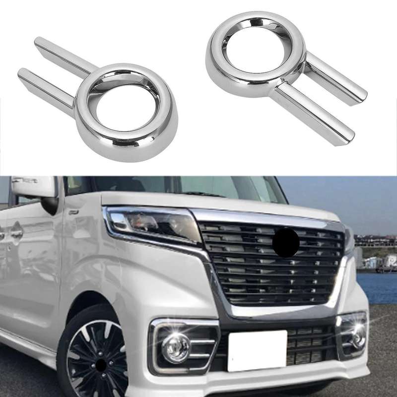 2PCS Car Front Head Fog Light Cover Compatible Suzuki Spacia Custom MK53S