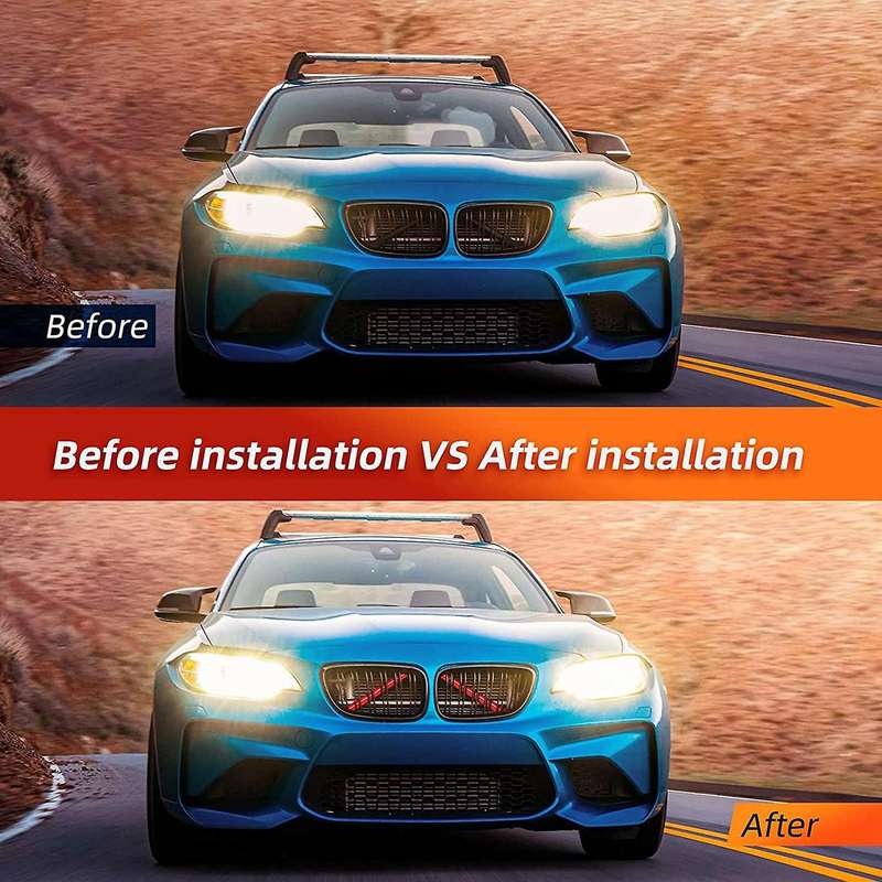 2Pcs Car Front Grille Trim Decoration Strips Sport Style Grille Insert Trim Strips Cover for X3 X4 2