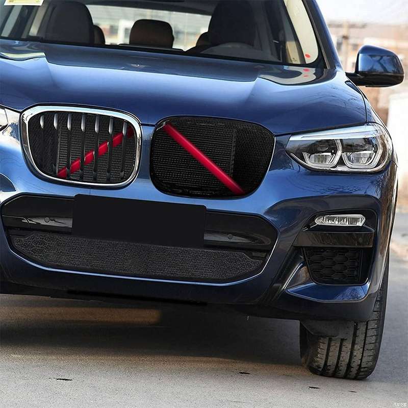 2Pcs Car Front Grille Trim Decoration Strips Sport Style Grille Insert Trim Strips Cover for X3 X4 2