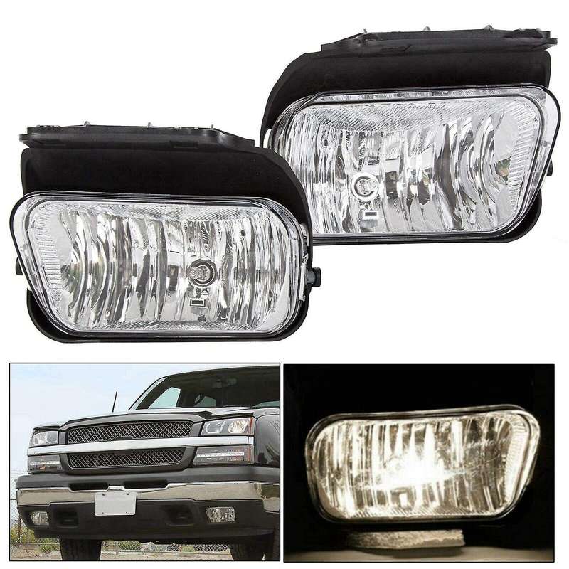 2Pcs Car Front Fog Lights Bumper Daytime Running Driving Lamps for 1500 2500 3500 2003-2006