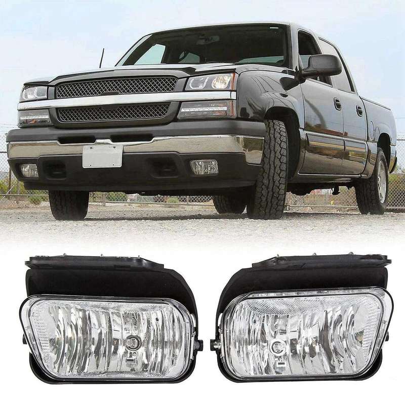 2Pcs Car Front Fog Lights Bumper Daytime Running Driving Lamps for 1500 2500 3500 2003-2006