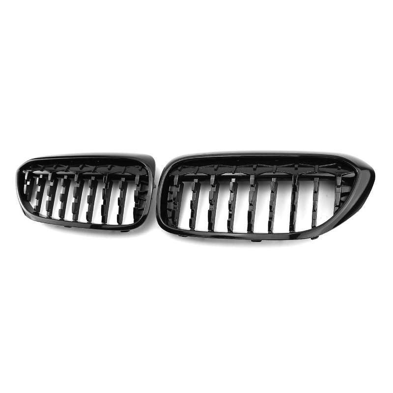 2Pcs Car Front Hood Kidney Grille Grill Mesh Gypsophila Black Racing Grills for G30 G38 525I 528I 53