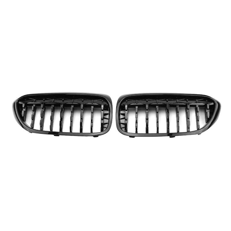 2Pcs Car Front Hood Kidney Grille Grill Mesh Gypsophila Black Racing Grills for G30 G38 525I 528I 53