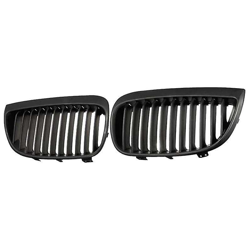 2Pcs Car Front Hood Kidney Grille Grill Mesh Matte Black Racing Grills for 1 Series E81 E87 2004-200