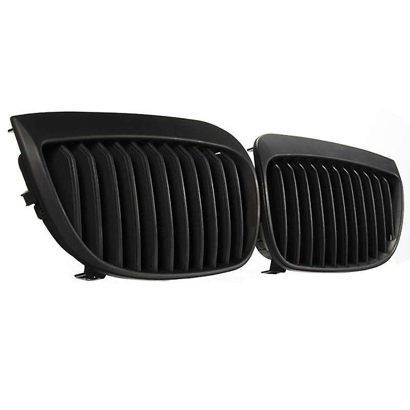 2Pcs Car Front Hood Kidney Grille Grill Mesh Matte Black Racing Grills for 1 Series E81 E87 2004-200