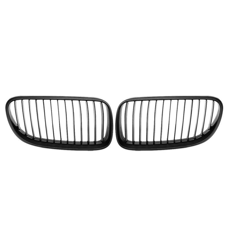 2PCS Car Front Hood Kidney Grille Bumper Matte Black Grill for - E92 E93 3 Series 2-Door 2010-2013 C