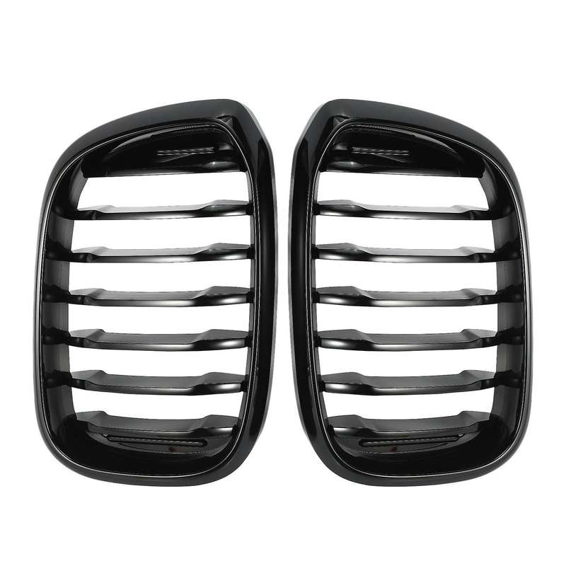 2Pcs Car Front Hood Kidney Grille Grill Mesh Glossy Black Racing Grills for X3 G01 X4 G02 2018 2019