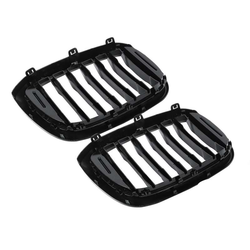 2Pcs Car Front Hood Kidney Grille Grill Mesh Glossy Black Racing Grills for X3 G01 X4 G02 2018 2019