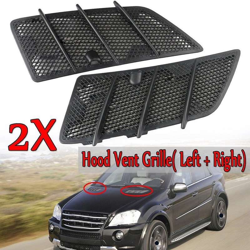 2Pcs Car Front Hood Grille Cover Air Flow Intake Hoods for W164 ML / Class 2008-2011