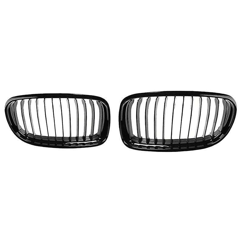 2Pcs Car Front Hood Kidney Grille Grill Mesh Bright Black Racing Grills for E90 E91 325I 328I 335I 2