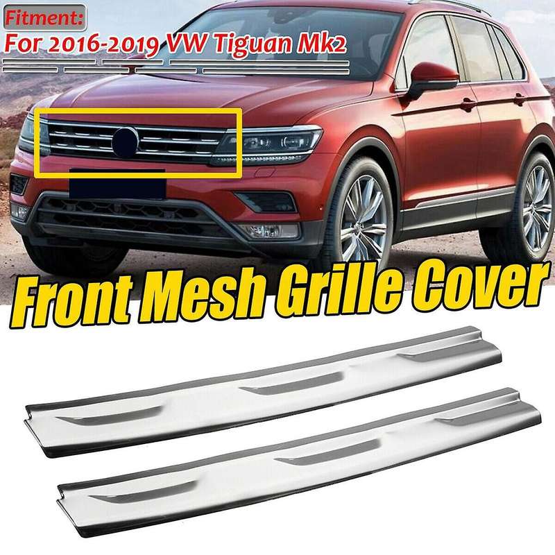 2PCS Car Front Mesh Grill Bumper Cover Mesh Grill Grille Cover Trim Molding Decorative Strip for Mk2