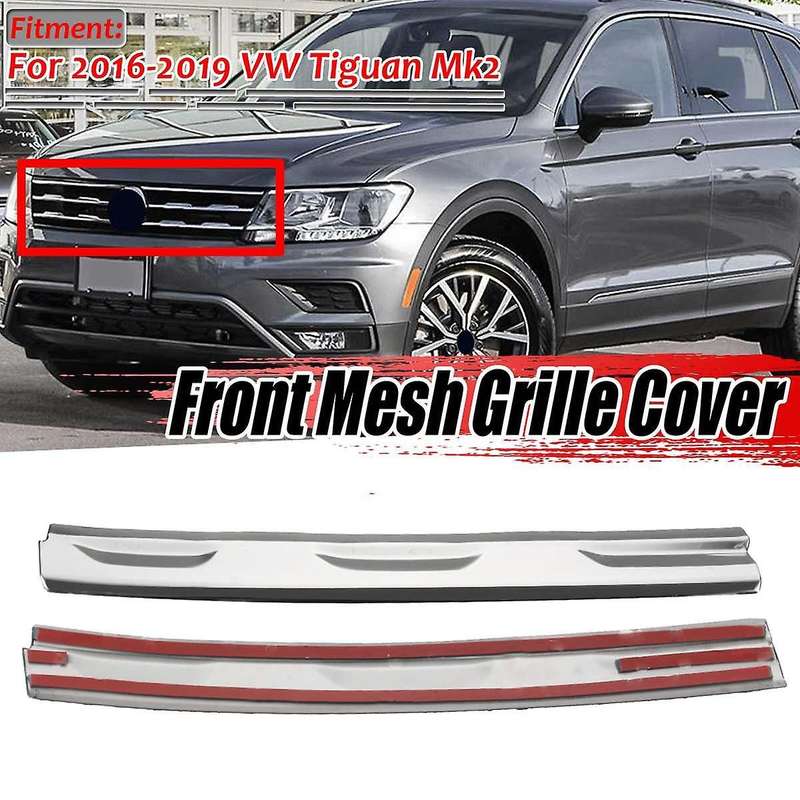 2PCS Car Front Mesh Grill Bumper Cover Mesh Grill Grille Cover Trim Molding Decorative Strip for Mk2