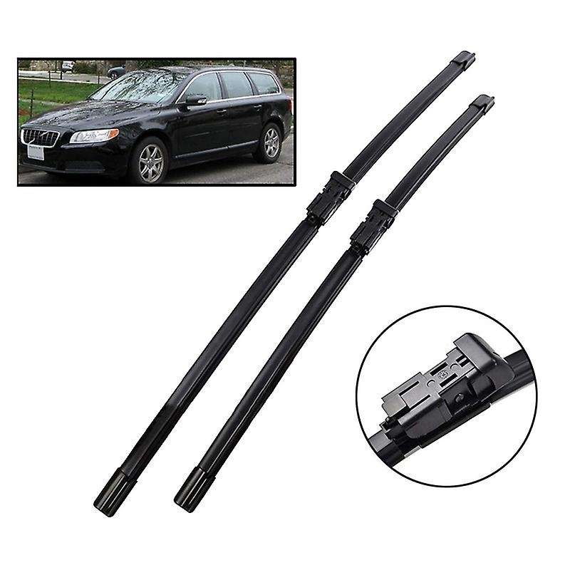 2PCS Car Front Wiper Blade Kit Windshield Wiper Strip for V70 MK3 2008-2016