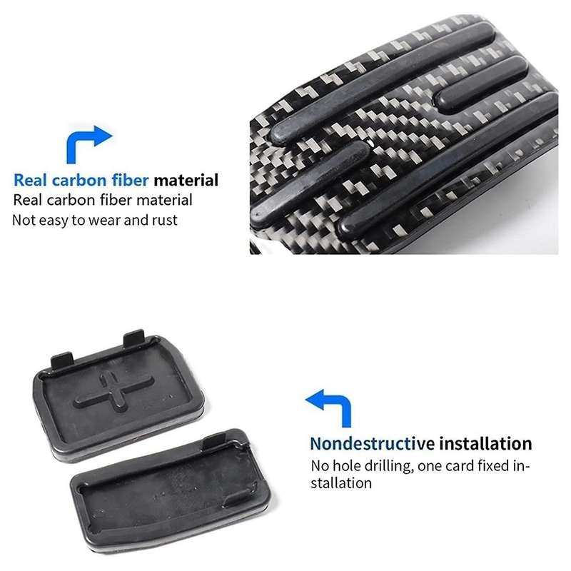 2PCS Car Fuel Brake Pedal Kit for Model 3 Y Non- Accelerator Pedal, Carbon Fiber