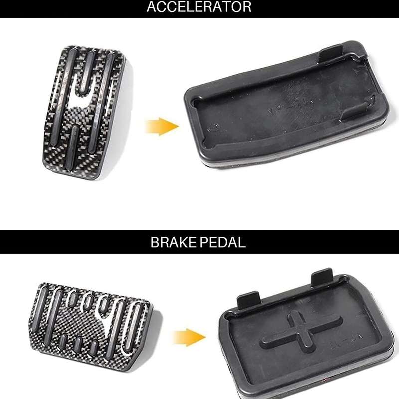 2PCS Car Fuel Brake Pedal Kit for Model 3 Y Non- Accelerator Pedal, Carbon Fiber
