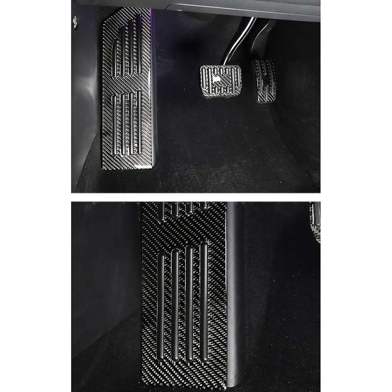 2PCS Car Fuel Brake Pedal Kit for Model 3 Y Non- Accelerator Pedal, Carbon Fiber