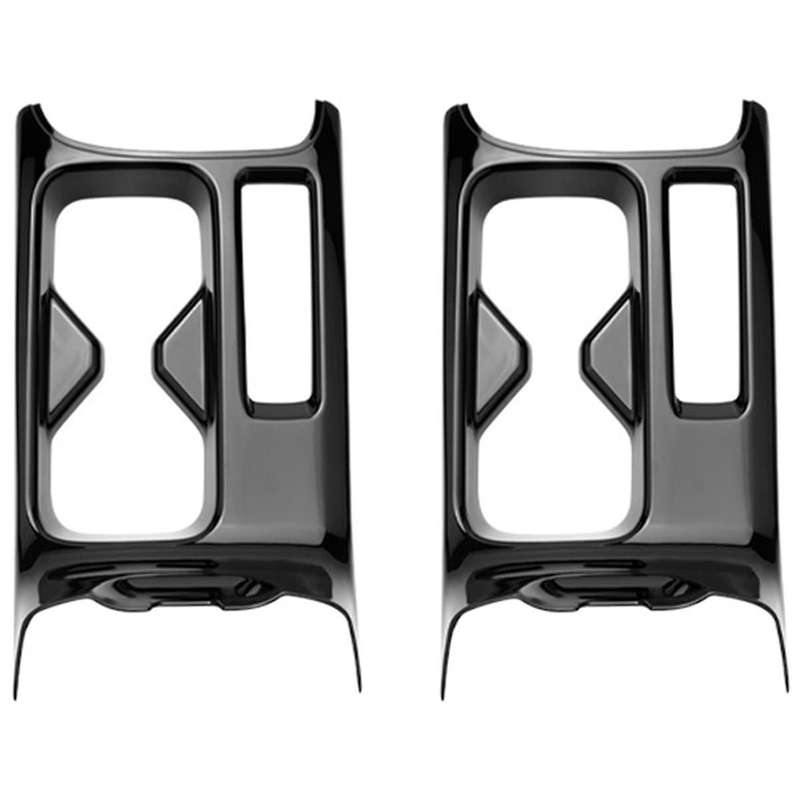 2pcs Car Gloss Black Center Console Water Cup Holder Decoration Cover Trim Stickers for -V Vezel 202