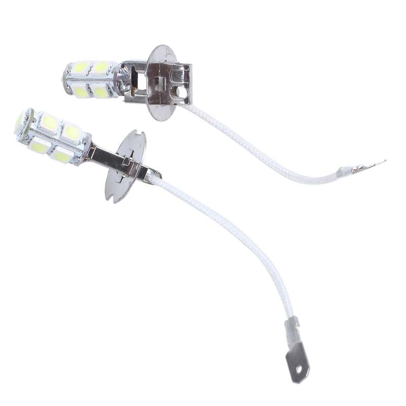 2pcs Car H3 Socket 9 White 5050-smd Led Foglight Fog Light Lamp Dc 12v