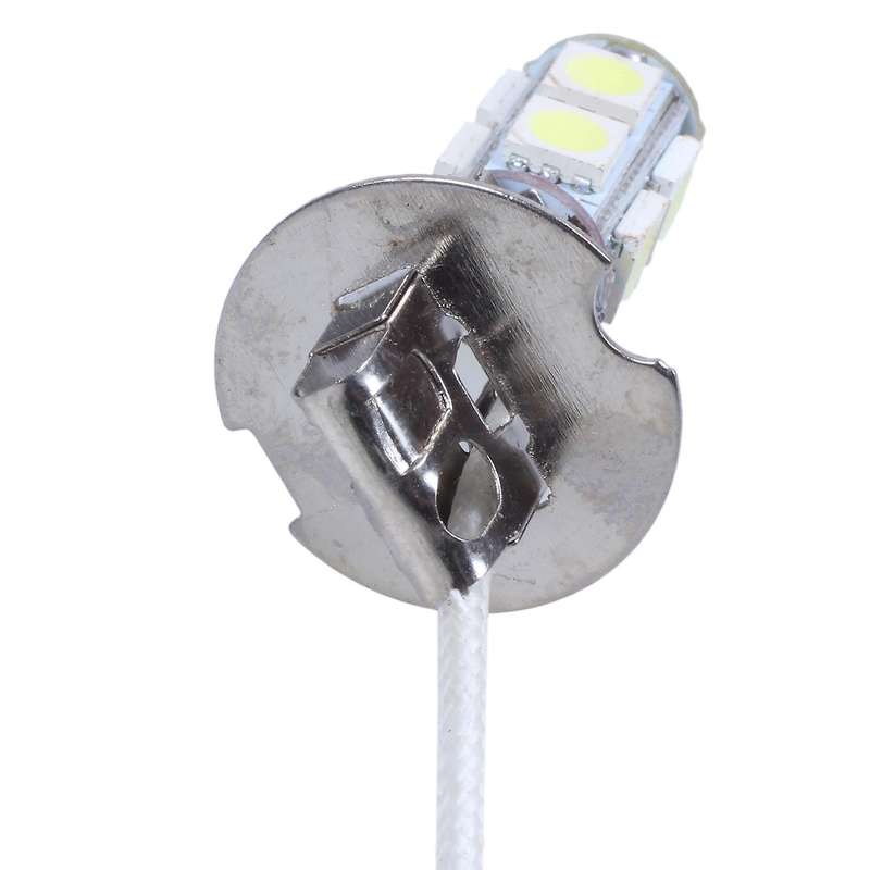 2pcs Car H3 Socket 9 White 5050-smd Led Foglight Fog Light Lamp Dc 12v