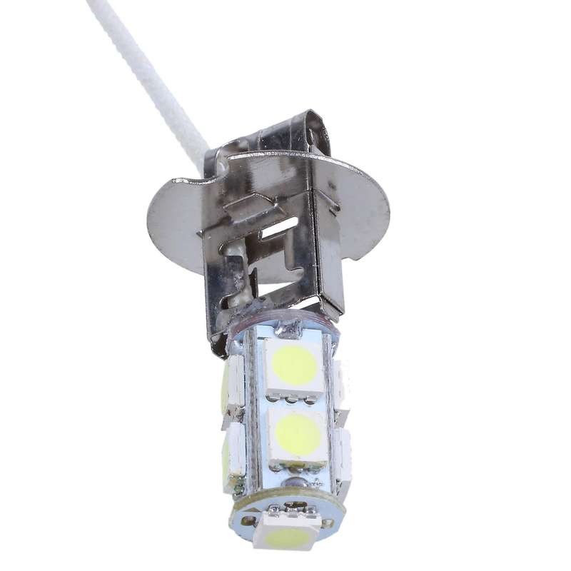 2pcs Car H3 Socket 9 White 5050-smd Led Foglight Fog Light Lamp Dc 12v