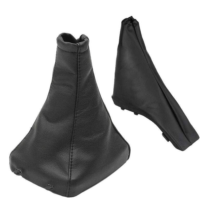 2Pcs Car Handbrake Shift Boot Gaiter Gaitor Pu Leather Black for Opel G Zafira a 1998-2004