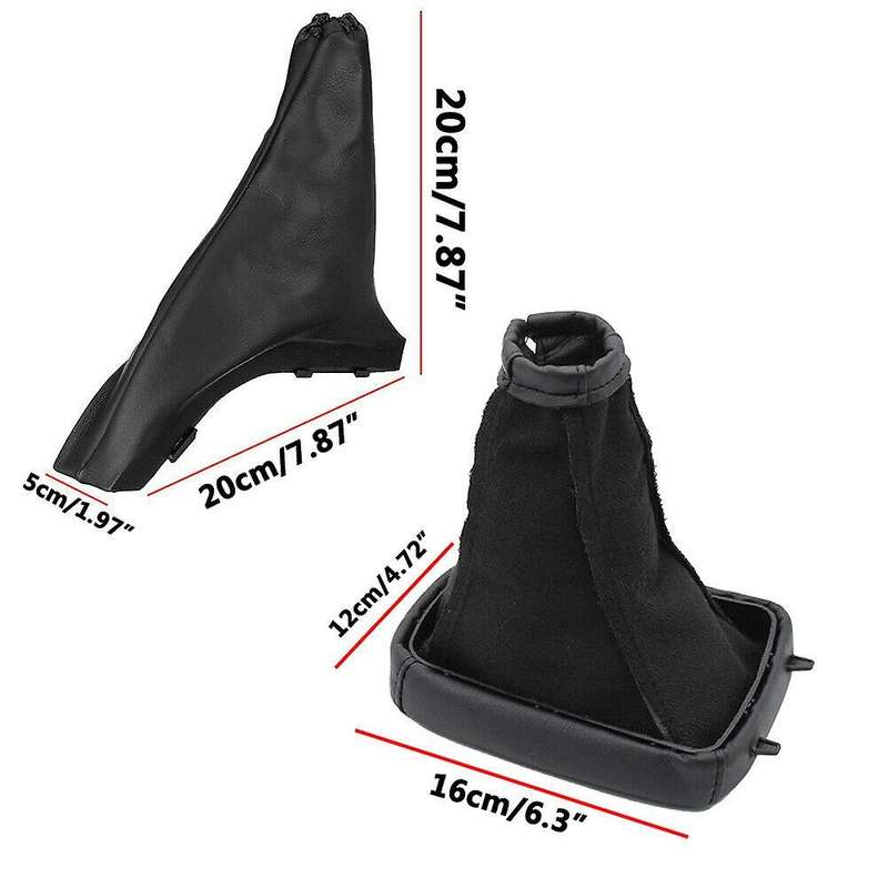2Pcs Car Handbrake Shift Boot Gaiter Gaitor Pu Leather Black for Opel G Zafira a 1998-2004