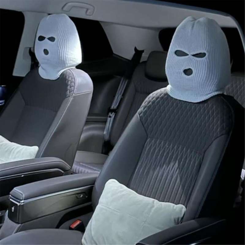 2PCS Car Headrest Cover, Polyester Personalized Funny Hat for Car Seat Head Cover Outdoor Training H