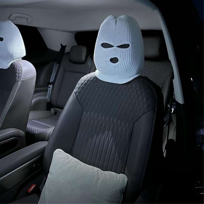2PCS Car Headrest Cover, Polyester Personalized Funny Hat for Car Seat Head Cover Outdoor Training H