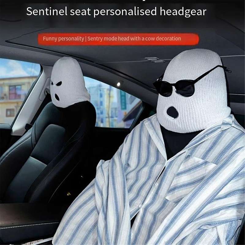 2PCS Car Headrest Cover, Polyester Personalized Funny Hat for Car Seat Head Cover Outdoor Training H