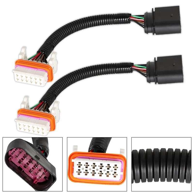 2Pcs Car Headlight Wiring Harness for 2004-2007 Adaptor Wire Harness 7L6-971-071-A 7L6971071A