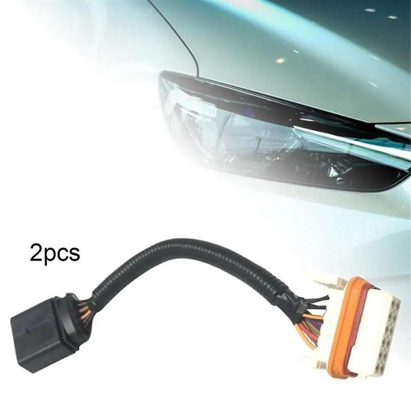 2Pcs Car Headlight Wiring Harness for 2004-2007 Adaptor Wire Harness 7L6-971-071-A 7L6971071A