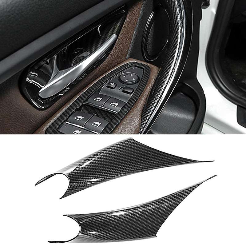 2PCS Car Inner Door Pull Handle Protective Cover for 3 4 Series GT F30 F35 F32 F36 Accessories Carbo