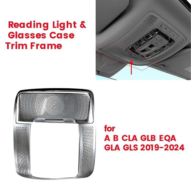 2Pcs Car Interior Reading Light & Glasses Case Trim Frame Sticker for CLA EQA GLA GLS 2019-2024