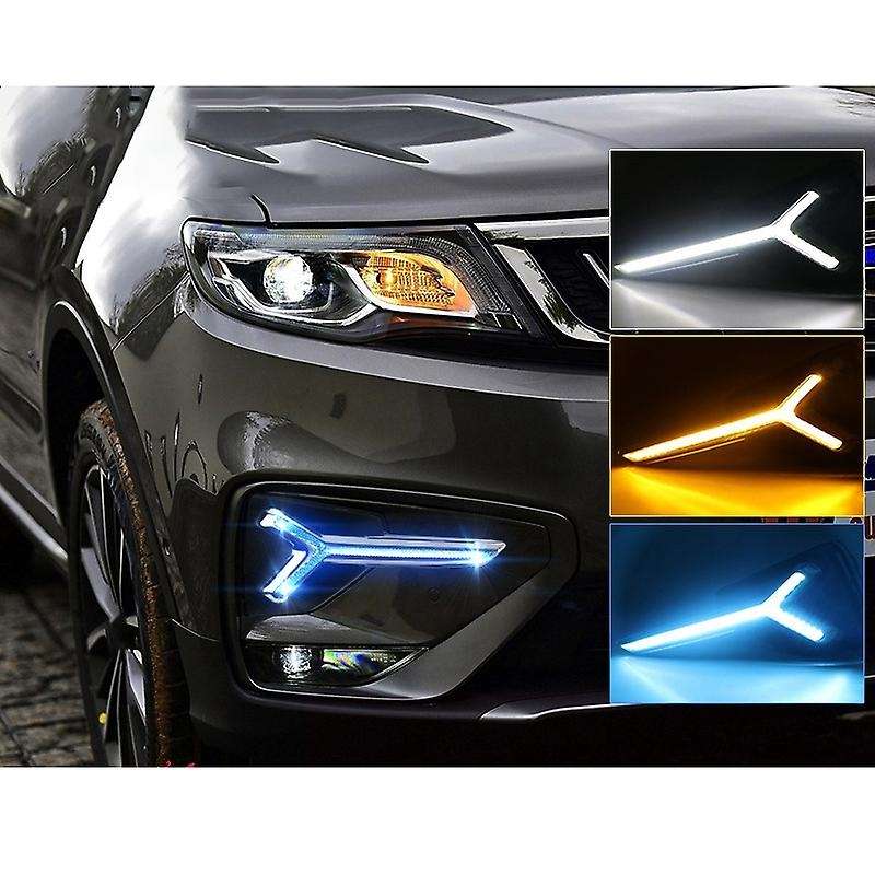 2Pcs Car LED Daytime Running Light Fog Lamp Frame Fog Light for Boyue X70 2018