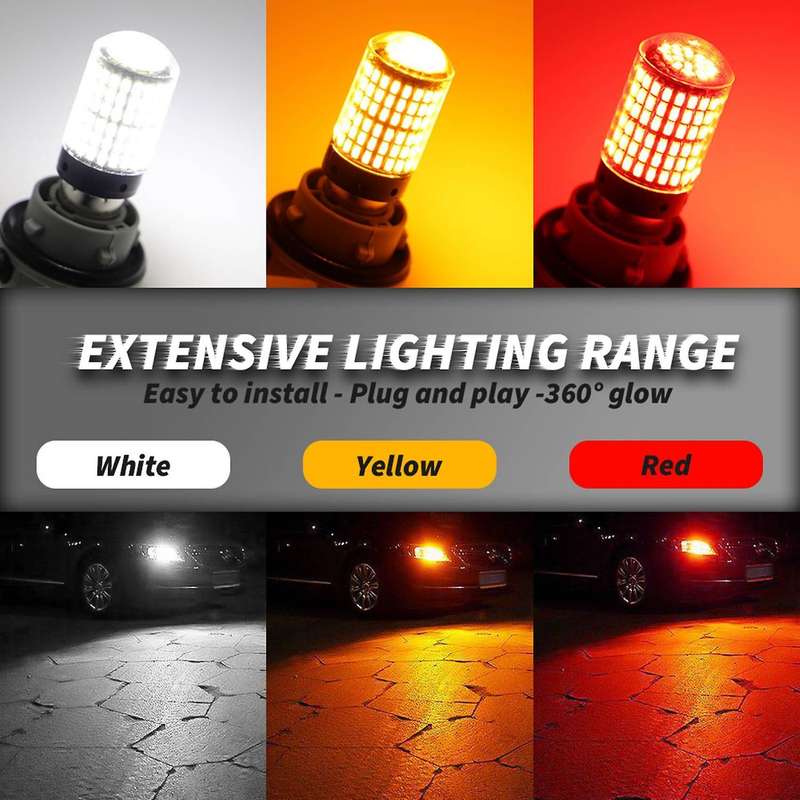 2Pcs Car LED Bulbs 3157 P27-7W T25 LED P27W Canbus Lamp High No Error Free Reverse Light Turn Brake