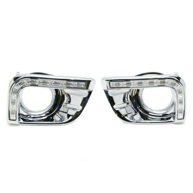 2Pcs Car LED DRL Daytime Running Light Chrome Fog Lamp for Prado J150 2010-2013
