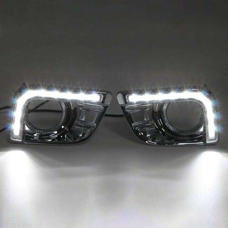 2Pcs Car LED DRL Daytime Running Light Chrome Fog Lamp for Prado J150 2010-2013