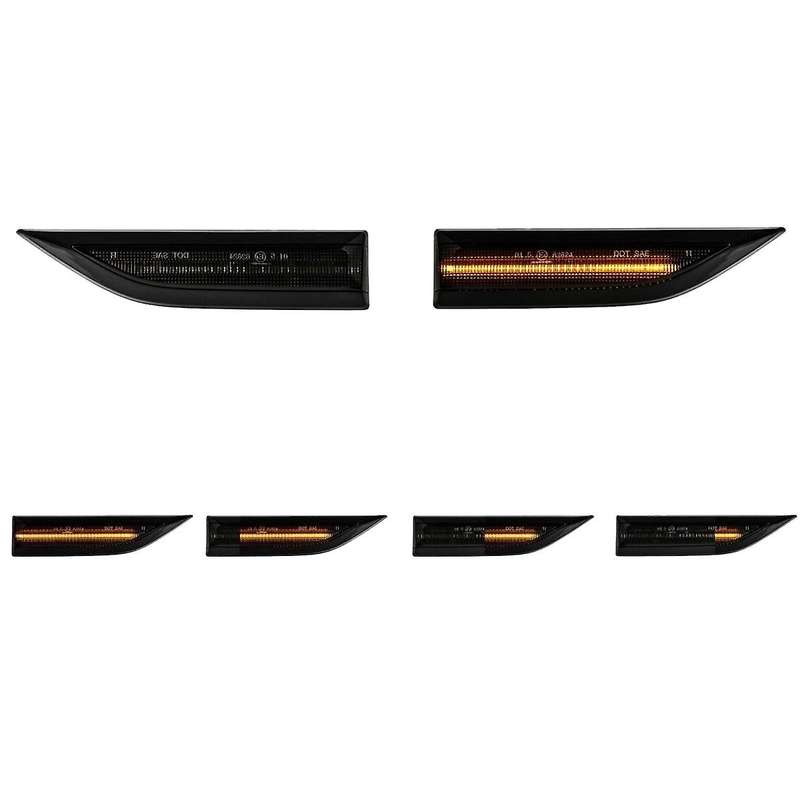 2Pcs Car LED Dynamic Side Marker Lights Turn Signal Light Blinker for Transporter T6 MK4 Clear