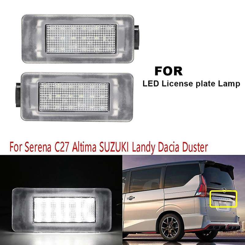 2Pcs Car LED License Plate Light LED License Plate Tag Light Lamp for C27 Altima Duster